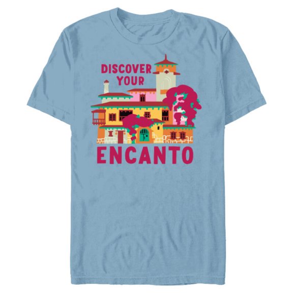 Disney Encanto Casa Madrigal Casita Discover Your Encanto - Short Sleeve Blended T-Shirt for Adults - Customized-Ocean Blue