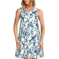 thumbnail image 1 of Balery Vintage Floral Birds Vestidos de verano para mujer con estampado: vestido holgado sin mangas, vestido playero informal y cómodo para días calurosos., 1 of 7