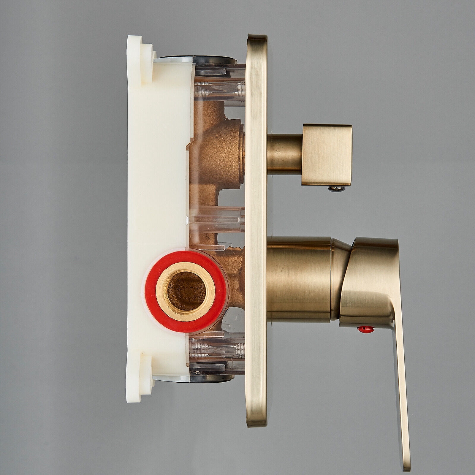 Zovajonia Shower System 12 Inches Shower Faucet Set,  Rain Shower Head with Handheld Spray Bathroom Ceiling Mount Shower Fixtures Brushed Gold