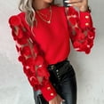 thumbnail image 2 of SNKSDGM Chemises à Manches Longues pour Femmes Chemises à Manches Longues pour Femmes Blouse Noire à Col Rond en Maille Brillante Manches Longues Hauts Slim m, 2 of 8