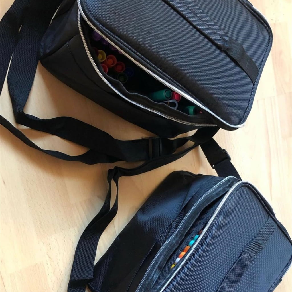 JZROCKER 120 Slots Marker Storage Bag With Adjustable Shoulder Strap High Capacity Marker Organizers Carrying Case for Artist