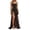 Brown, variant on FYEGRE Summer Dress Women's Sleeveless Square Neckline High Slit Maxi Dress Elegant Long Wedding Cocktail Dress Wedding Party Dres Brown XL