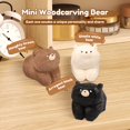 thumbnail image 2 of CUITING 3Pcs Small Bear Figurines Decorative Carved Wood Bears Handmade Bear Figurines Decor Creative Wood Bear Statue Mini Bear Statue for Home Decor Art Carving Work, 2 of 10