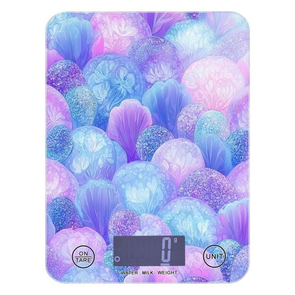 Kitchen Scale Digital Food Scale 5000g Max Capacity Battery Operated (Batteries Not Included) Pale Purple Bubble Pattern