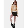 thumbnail image 6 of No Boundaries Plaid Quarter Zip Pullover Sweater, Women's and Women’s Plus, 6 of 8