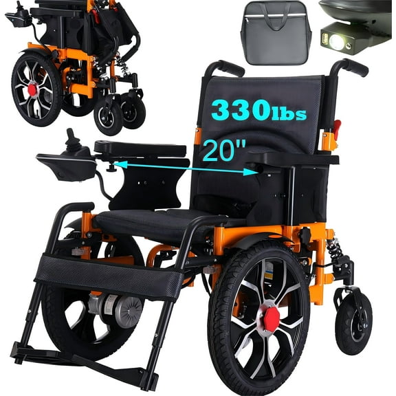 WEYRAL Electric Wheelchairs for Adults, 16" Big Front Wheel, 20” Seat Width Motorized Wheelchairs for Seniors, 500W