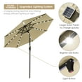 thumbnail image 3 of Yescom 9Ft Solar Powered 32 LED Lights Patio Umbrella With Crank Tilt UV30+ Outdoor Deck Beach Cafe Garden (Pack of 2) Yescom Modern, 3 of 11