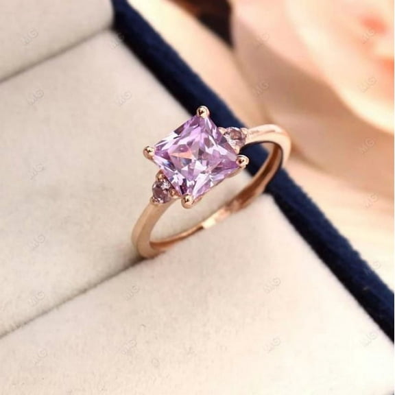 Ayesha Gems Pink Amethyst Sterling Silver Ring, February Birthstone Ring.