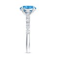 thumbnail image 4 of Rosec Jewels 2 Ct Lab Grown Blue Diamond Oval Engagement Ring for Women (IGI Certified, VS1 Quality) - Blue and White Diamond Ring, 18K White Gold, US 7.50, 4 of 9