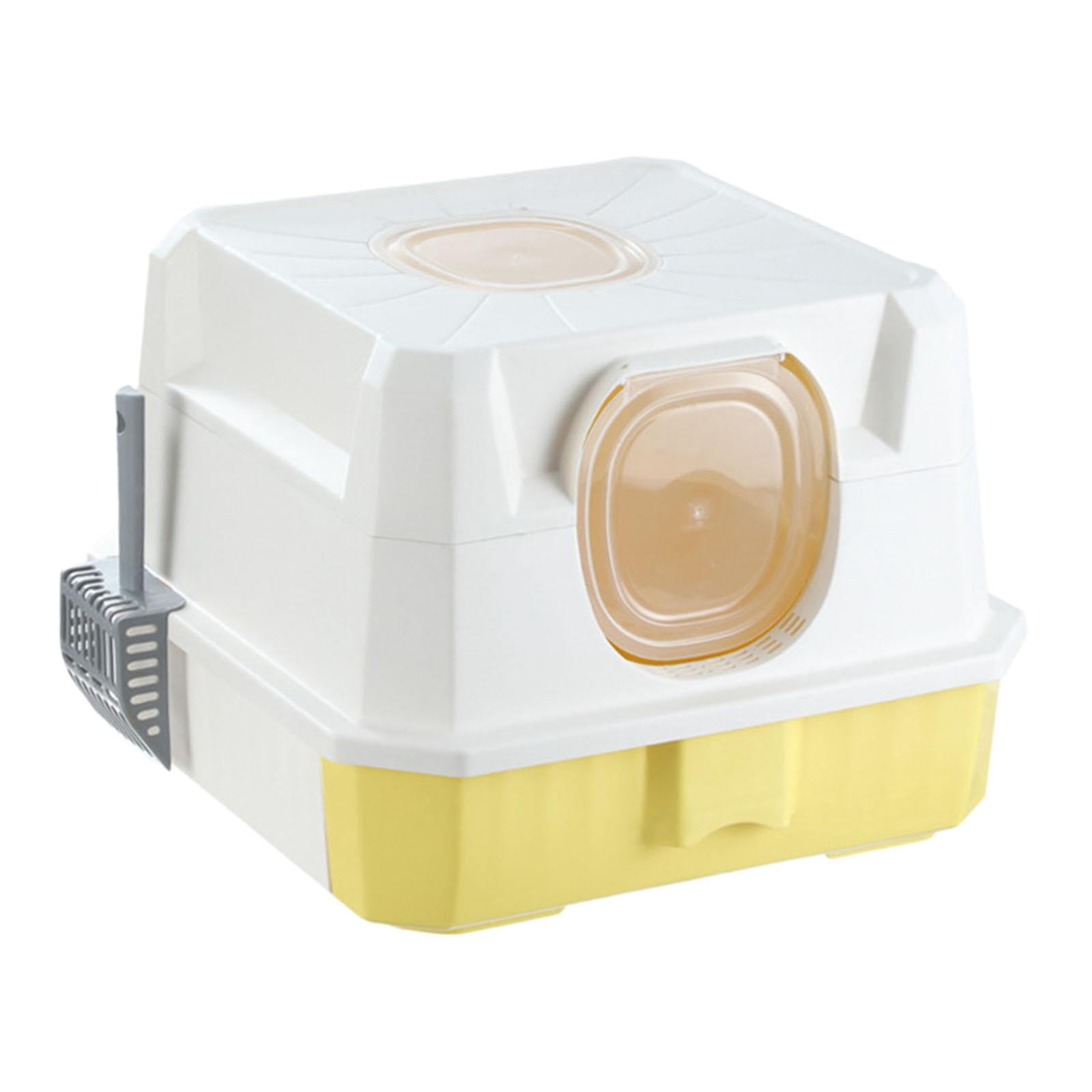 Bvdfgk Closed cat , removable cat toilet, prevent litter leakage, with , yellow