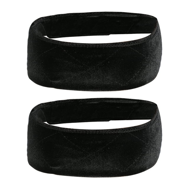 Bargains Únicos 2 piezas Banda de sujeción, terciopelo para asegurar pelucas, ajustable, sin deslizamiento, sujeta el cabello hacia atrás negro