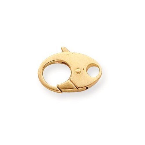 11.2mm 14k Yellow Gold Oval Cast Lobster Clasp