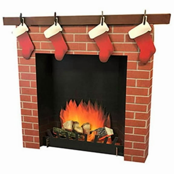 45 x 50 x 6 in. 3D Fireplace Wall Decal