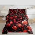 thumbnail image 2 of Homewish Female Men Women Romantic Floral Rose 3 Pieces Queen Comforter Set,Chic Flowers Blossoms Ultra Soft Bedding Sets,Flying Butterflies Bedding Comforter Set Breathable, 2 of 8