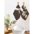 thumbnail image 2 of Japanese Style Kitchen Dish Towels for Drying Dishes Set of 4, Dark Brown Rustic Owl Birds Tree Branches Waffle Weave Microfiber Hand Tea Bathroom Towels Quick Dry & Absorbent Towel 12x12, 2 of 7