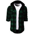 thumbnail image 3 of H2H Mens Casual Hoodie Zip up Jackets Check Patterned Long Sleeve with Front Pockets GREEN US XL/Asia 2XL (CMOJA117), 3 of 6