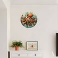 thumbnail image 4 of Battery Operated Wall Clocks with Non-Ticking Sweep Movement,Modern Round Clock Decorative for Bedroom,Office-Octopus Surrounded By Ocean Map(14inch), 4 of 4
