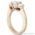 thumbnail image 2 of Round Cut Forever Brilliant Moissanite 3-Stone Trellis & Shared Setting Engagement Ring in 14k Rose Gold, 2 of 4