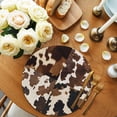 thumbnail image 2 of Cow Patterned Round 15 Inch Placemats Set of 2, Vintage Farmhouse Abstract Country Western HeatResistant Non Slip Place Mats for Dining Table, Wipeable Braided Kitchen Table Mats for Housewarming, 2 of 9