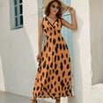 thumbnail image 2 of Leopard Print Pattern Sleeveless Dress Woman Fashion Long Dresses Women's Summer Suit Dress 2025, 2 of 7