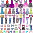 thumbnail image 1 of Conjunto de ropa y accesorios para muñecas Barbie, minivestidos a la moda, Tops, pantalones, zapatos, regalos, 32 Uds., 1 of 2