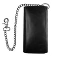 thumbnail image 4 of IBRO Motorcycle Chain Wallet for Men, 100% Natural Genuine Leather, Long Trifold RFID Blocking, Credit Card Money Organizer - Mens Trucker Biker Metal Chain Wallets Black, 4 of 5