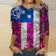 thumbnail image 2 of GERsome Womens 4th of July 3/4 Sleeve Tops Casual Loose Fit Crewneck T Shirts American Flag Patriotic Tee Shirts S-3XL, 2 of 5