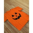 thumbnail image 3 of Jack O' Lantern Geeky Pumpkin Face Shirt Halloween Dinosaur Toddler Kids Tshirt, 3 of 6
