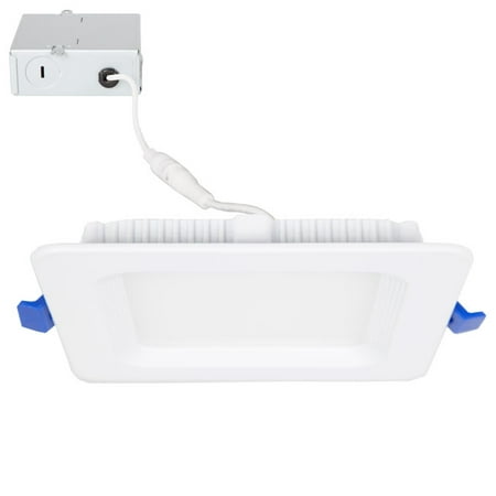 - Maxxima 4 in. Dimmable Slim Square LED Downlight, Flat Panel Light, 700 Lumens, Warm White 2700K