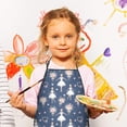 thumbnail image 3 of Dark Blue Ballerina Flower Pattern Kids Aprons for Girls and Boys,Adjustable Neck Strap Toddler Aprons for Kids Cooking Baking,23.6"x19", 3 of 7