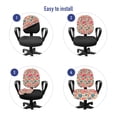 thumbnail image 4 of Love Office Chair Slipcover, Rhythmic Colorful Abstract Hearts Pattern on Muted Tones Backdrop, Protective Stretch Decorative Fabric Cover, Standard Size, Champagne Coral, by Ambesonne, 4 of 5