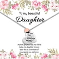 thumbnail image 2 of Daughter Easter Jewelry Necklace Gift from Mom or Dad - ''MY FRIEND TODAY MY DAUGHTER FOREVER'' Heart Pendant Necklace Birthday Present for Women & Teens (Two Tone), 2 of 2
