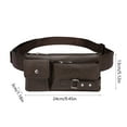 thumbnail image 3 of Wuztai Men's Crossbody Waist Bag 24x13x3cm, Multi-Pocket PU Leather Chest Bag for Travel Commuting, Mobile Phone Waist Pack, 3 of 6