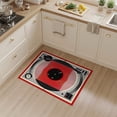 thumbnail image 2 of ODIKA 3'x5' Washable Throw Rug Stain Resistant, Low Profile, Non-Slip Disc Cd Vinyl Record Vintage Turntable Concentric Ring Border for Entryway, Kitchen, Mudroom, 2 of 7