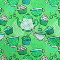thumbnail image 1 of oneOone Cotton Jersey Light Green Fabric Tea Party Kettle Sewing Fabric By The Yard Printed Diy Clothing Sewing Supplies 58 Inch Wide, 1 of 6