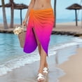 thumbnail image 6 of Danhjin Plus Size Swimsuit Cover Ups for Womens Spaghetti Strap Sarongs Gridengt Color Bikini Beachwear Wraps Midi Dresses Lightweight Beach Coverups Summer Vacation Outfits, 6 of 9