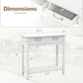 thumbnail image 3 of Gymax Table Console Étroite avec Tiroirs Table d'Appoint Rétro pour Sofa avec Rangement Ouvert Blanc, 3 of 10