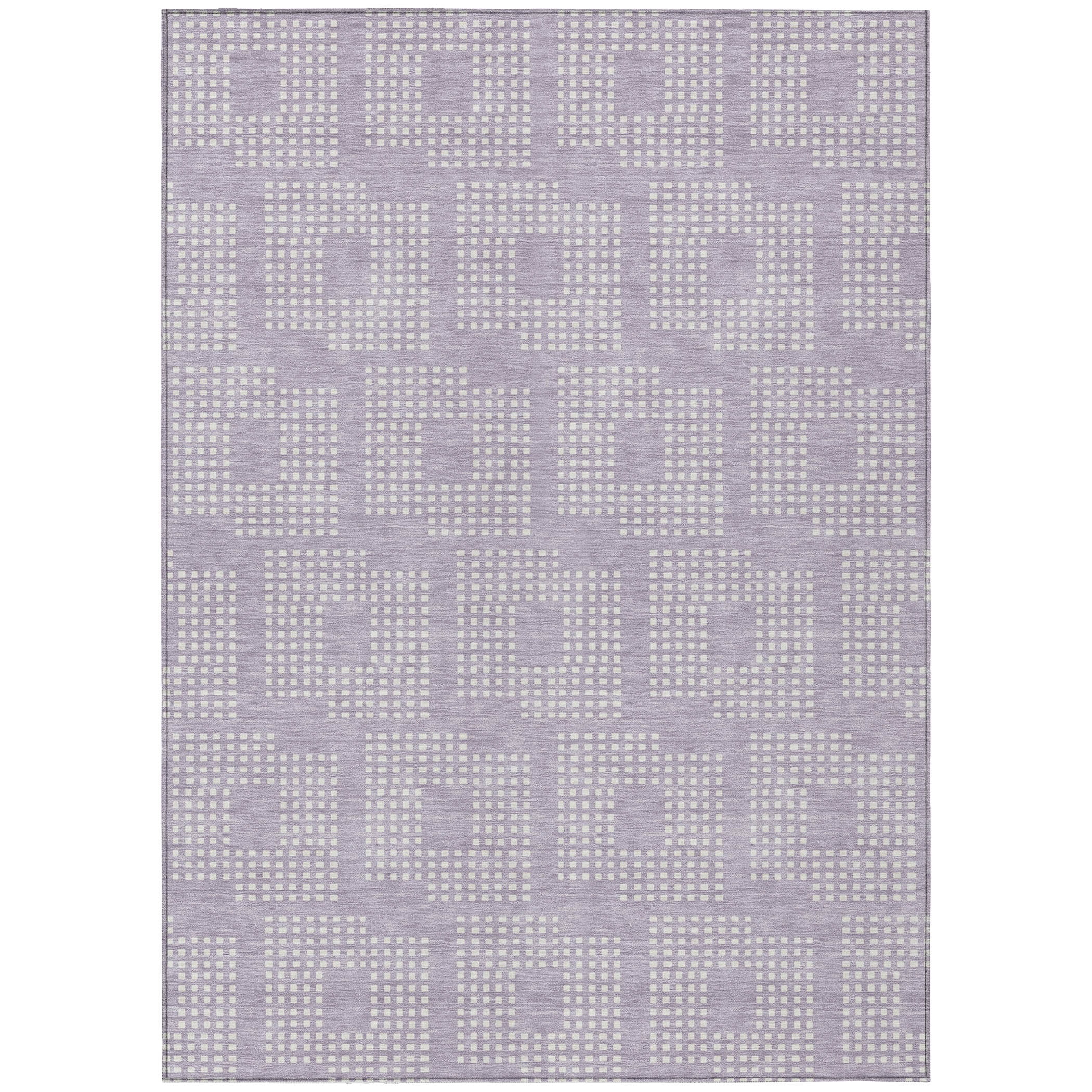 Addison Rugs Chantille Indoor/Outdoor Transitional Squares Lavender Washable Rectangle Rug, 8' x 10'