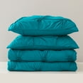 thumbnail image 6 of SLEEPBELLA 3pcs Luxury Ruched Floral Pintuck Comforter Sets, Soft Microfiber Inner Fill Down Alternative Shabby Chic Bedding Set, (Teal) Queen, 6 of 7