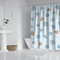 thumbnail image 3 of Ocean series Shower Curtain - Marine Seashell Pattern with 12 Easy-Slide Hooks for Modern Bathrooms,84x72in, 3 of 5