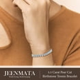 thumbnail image 5 of JeenMata 5.5 Carat March Aquamarine - Pear Cut Birthstone Tennis Bracelet Eternity Design - White Gold Plating, Female, Adult, 5 of 9