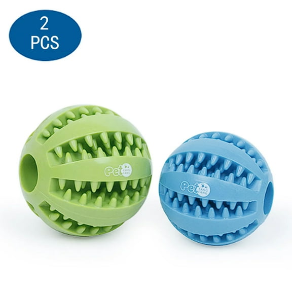 FANGANG Dog Puzzle Teething Toys Balls 2pack Interactive Rubber Small Dog Treat Dispensing Ball Medium Breed Dog Aggressive Chewer Enrichment Toys for Boredom and Brain Stimulating Game Teeth Cleaning