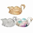 thumbnail image 2 of Crystal Bowl Decorative Centerpiece - 9.8 Inch Crystal Candy Bowl, Elegant Decorative Glass Bowl for Fruit Flowers, Swan Decor Inspired Leaf Design Centerpiece Bowl for Living Room Dining Table, 2 of 2