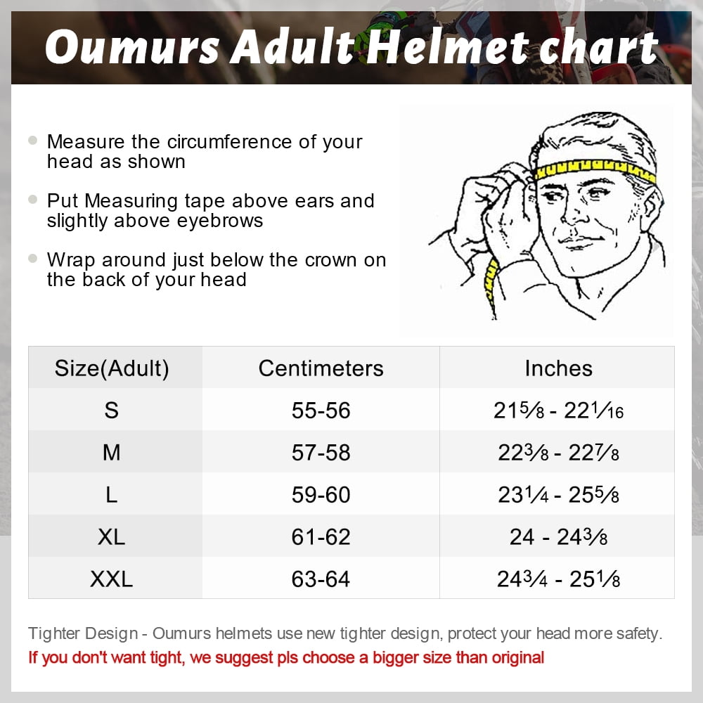 Oumurs DOT Motocross Motorcycle Helmet Open Face Off-road Dirt Bike ATV Helmet Unisex Adult Black M L XL XXL