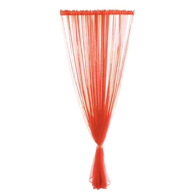 QIDESHIP Rideau Trinitrine Coloré, Panneau Unique, Style Tringle, 200X100Cm H X L, Orange, Rideaux en Polyester Polyester, 1X un Rideau, Rideau Transparent Feuilles Tulle Voile de Fenêtre Drapé Cantonnière 1