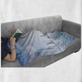 thumbnail image 6 of Ocean Soft Flannel Fleece Blanket, Sail Boats Sea Regatta Race Sports Panoramic View Seascape Summer Sky Photo, Cozy Plush for Indoor and Outdoor Use, 50" x 70", Pale Blue and White, by Ambesonne, 6 of 6