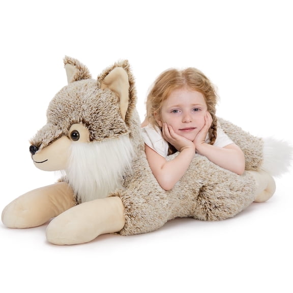 MorisMos 30'' Wolf Stuffed Animal Giant Wolf Plush Toy