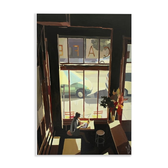 Stupell Industries Tranquil Cafe Environment People Painting Unframed Art Print Wall Art, 10 x 15
