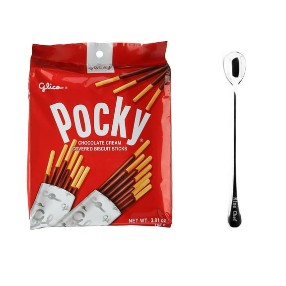 NineChef Bundle - Glico Pocky Family Pack Chocolate Pocky (large)   1 NineChef ChopStick