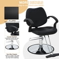 thumbnail image 6 of CL.HPAHKL Barber Chair Hair Salon Chair, Heavy Duty Hydraulic Pump Shampoo Chair, 360° Rotation, Height Adjustable Hair Stylist Chair, Black, 6 of 7